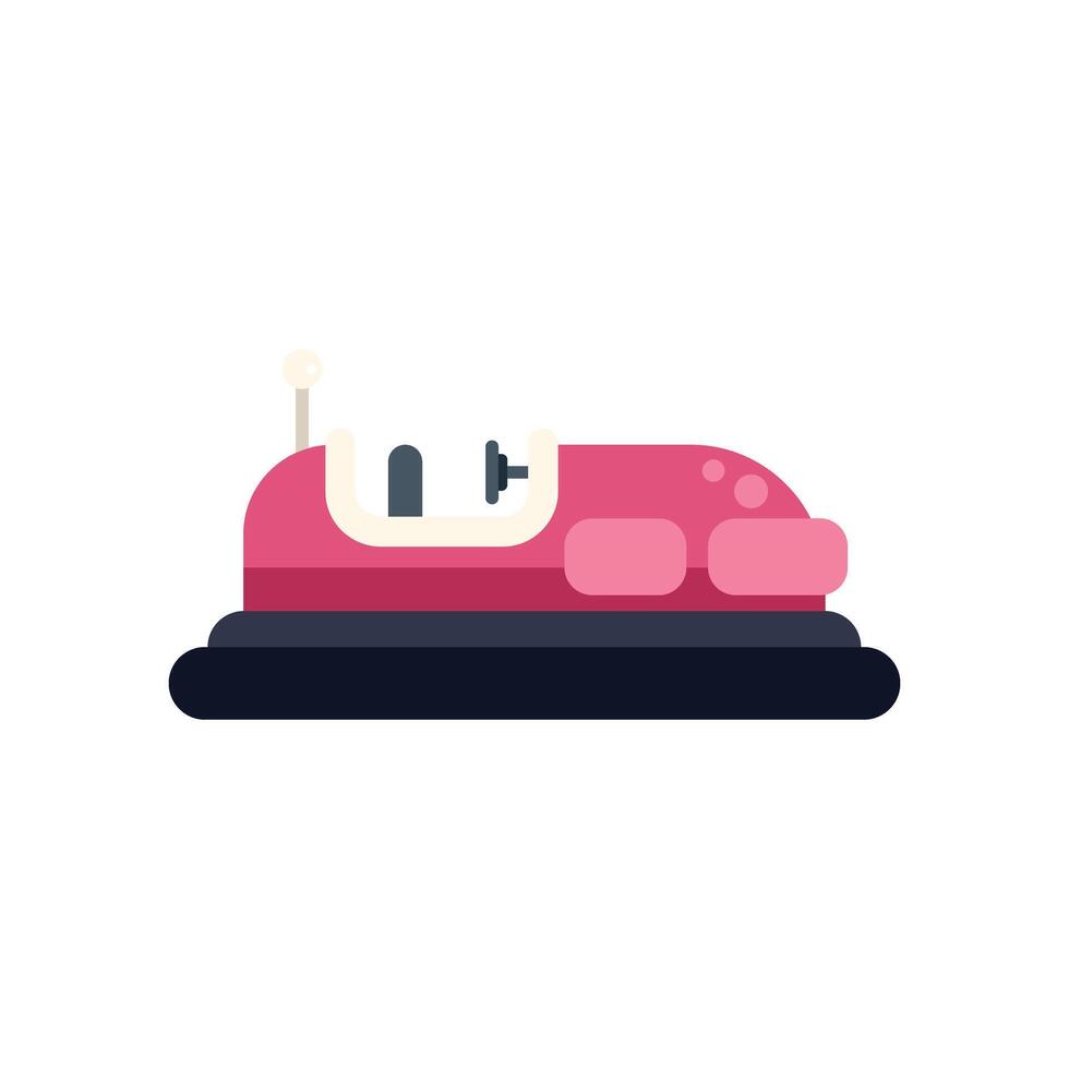 Pink bumper car standing still on white background vector