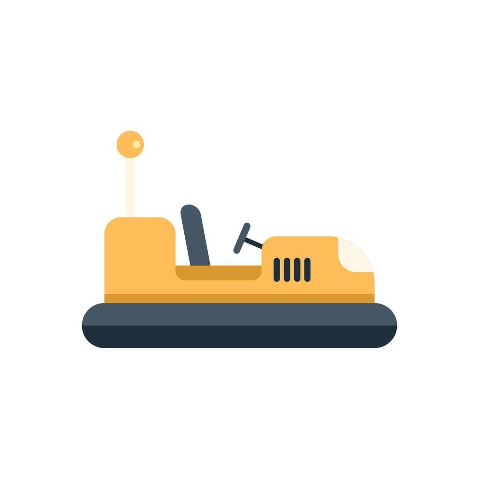 Yellow bumper car standing still on white background vector