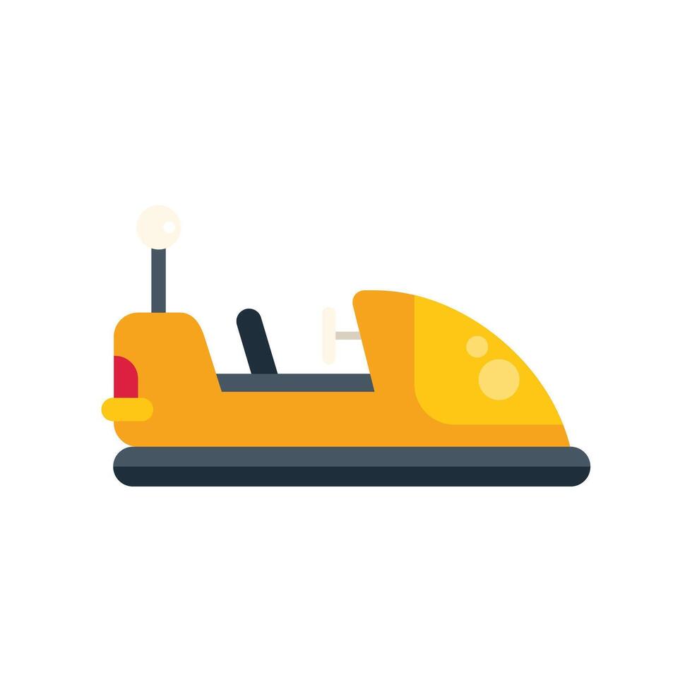 Yellow bumper car providing fun and entertainment at amusement park vector