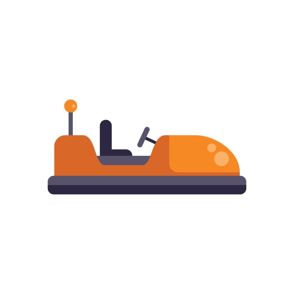 Orange bumper car standing still side view vector