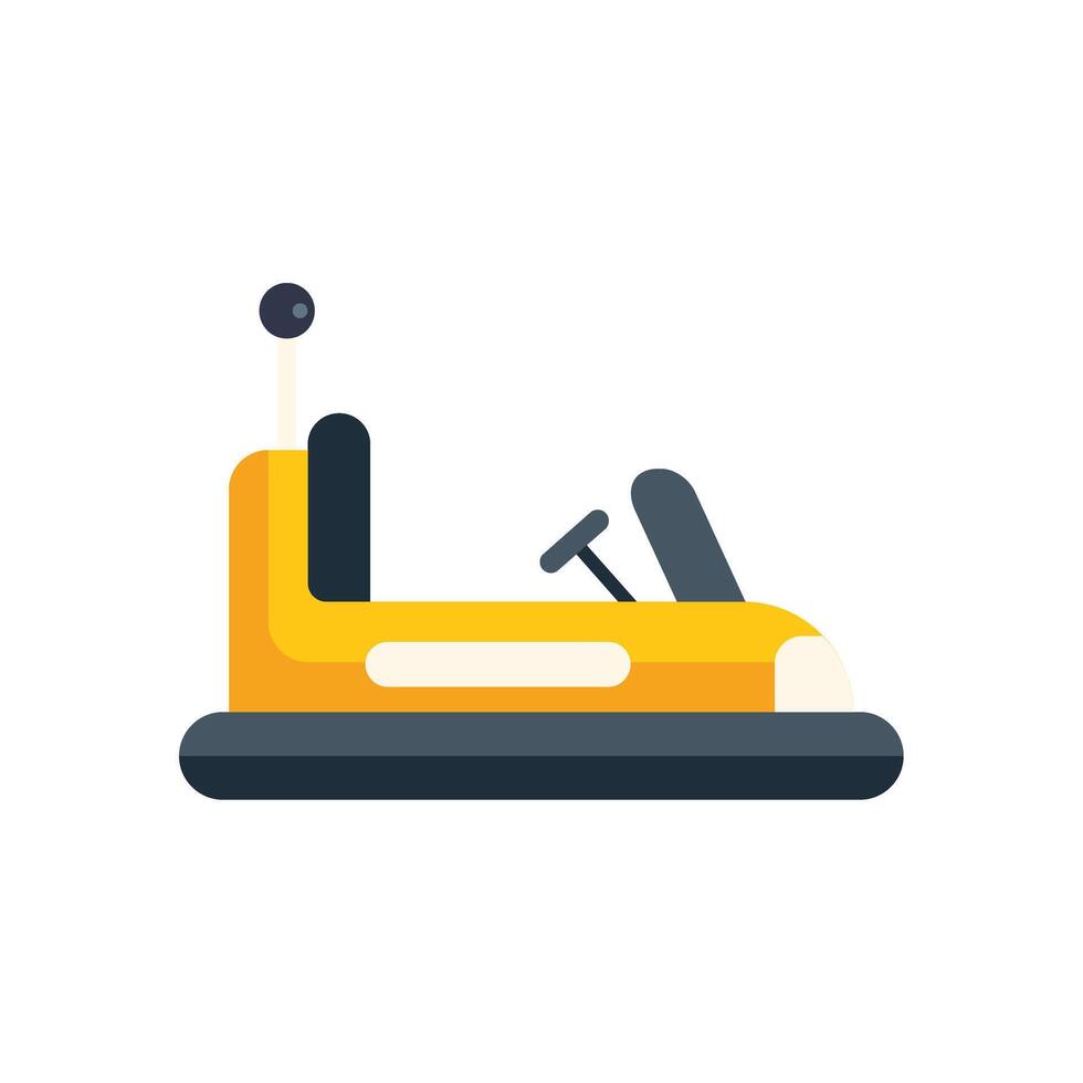 Yellow bumper car standing still on white background vector