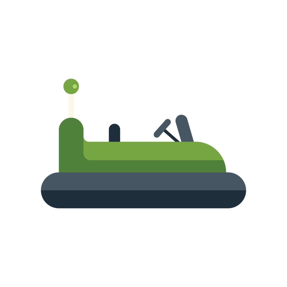 Green bumper car standing still on white background vector
