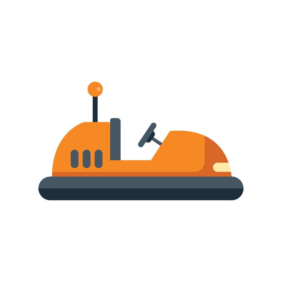 Orange bumper car providing entertainment on amusement park ride vector