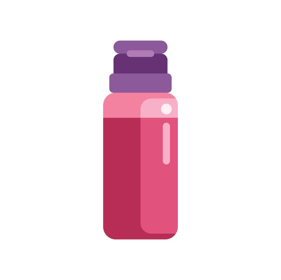 Pink reusable water bottle encouraging you to stay hydrated vector