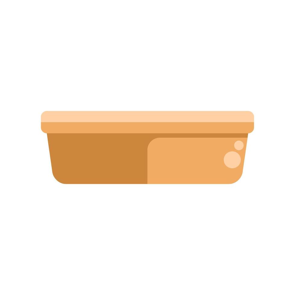 Empty plastic container for food storage keeping freshness vector