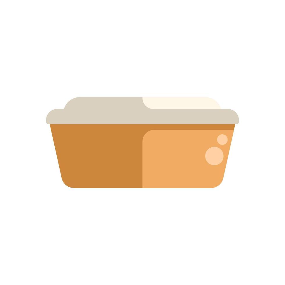 Closed brown empty rectangular disposable plastic food container vector
