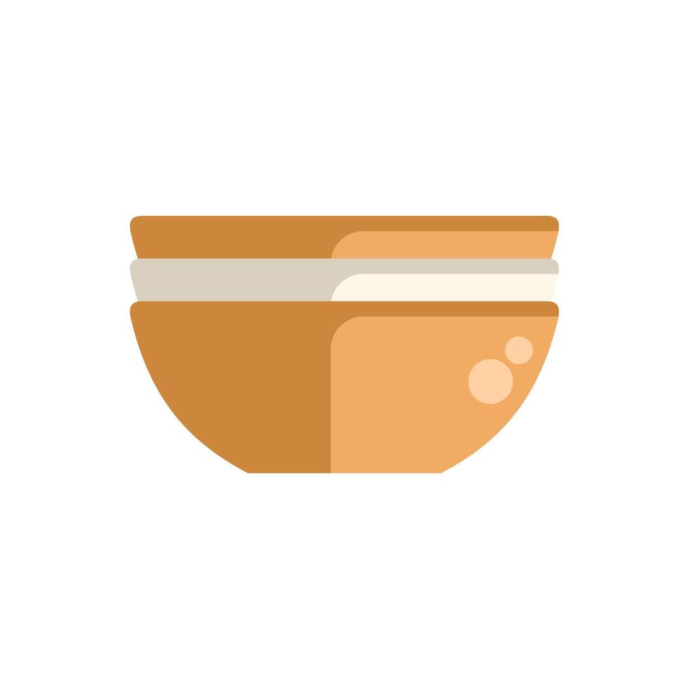 Stack of clean empty ceramic bowls for food storage vector