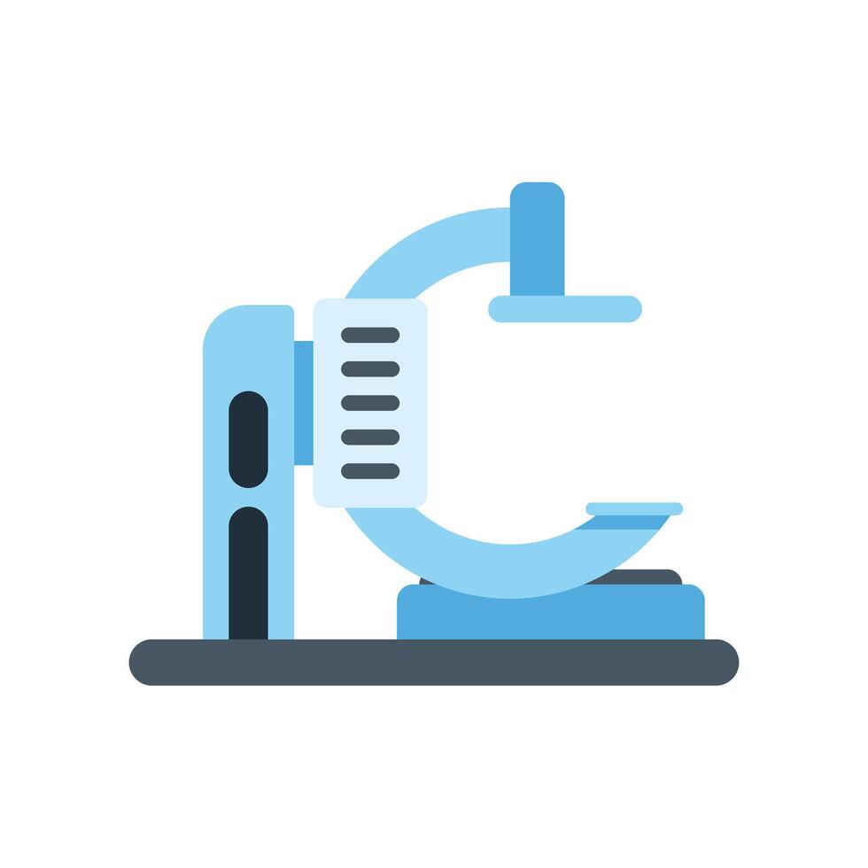 Modern medical scanner standing using x ray technology vector