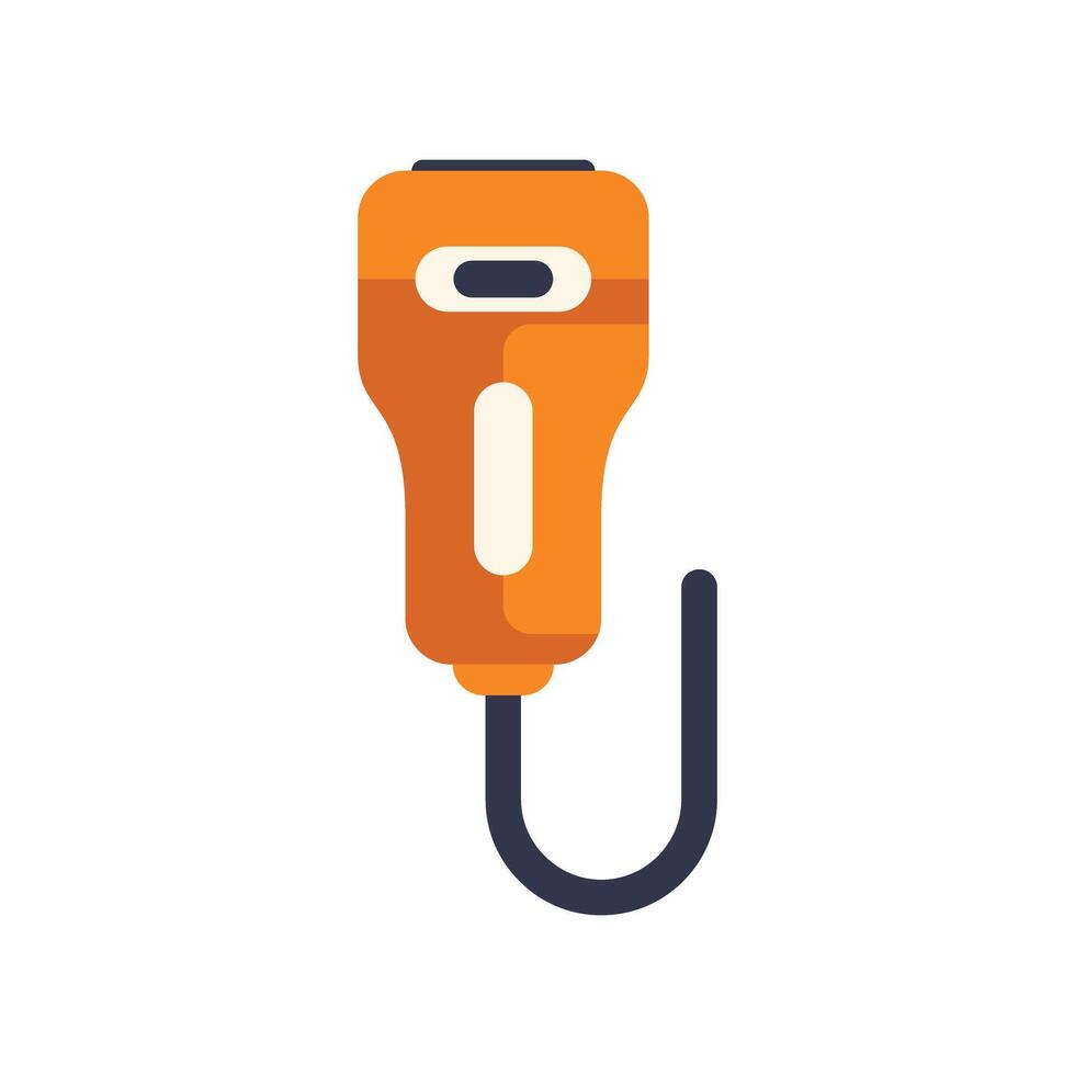 Electric vehicle charging handle hanging on white background vector