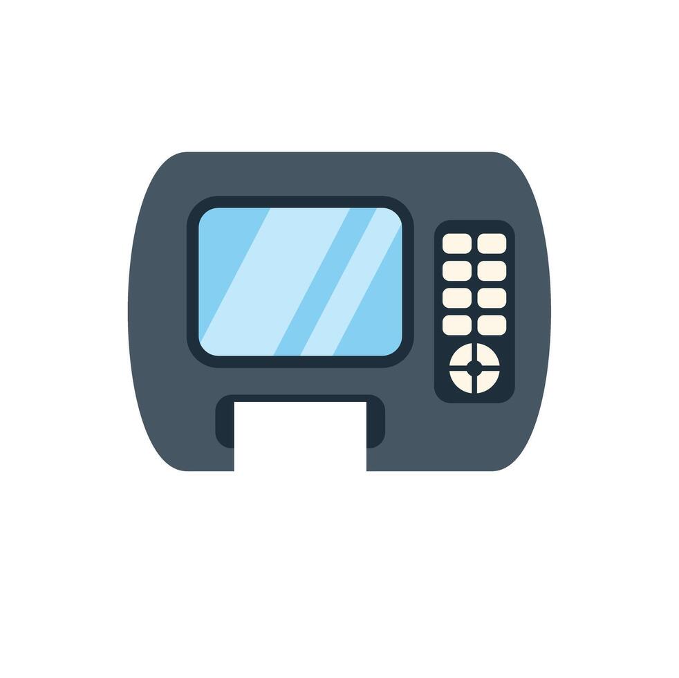 Modern electronic payment terminal accepting contactless payment vector