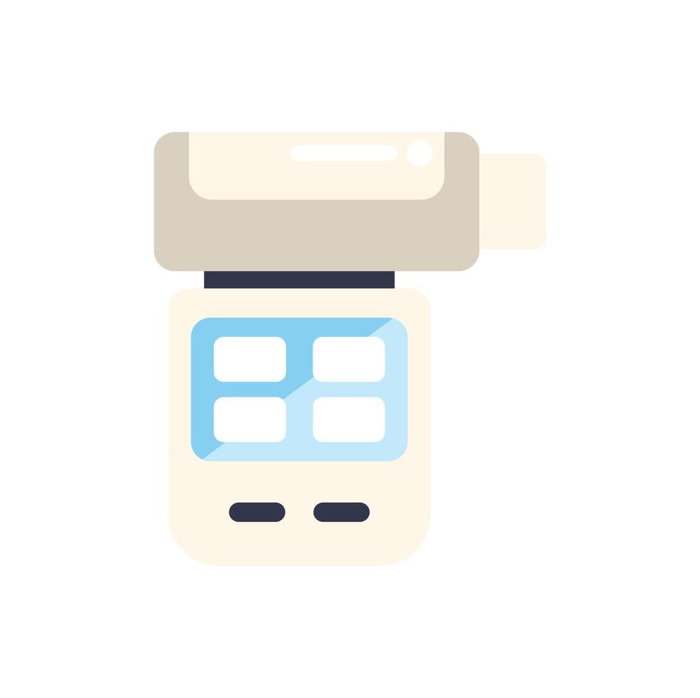 Portable digital peak flow meter for asthma control monitoring lung function vector