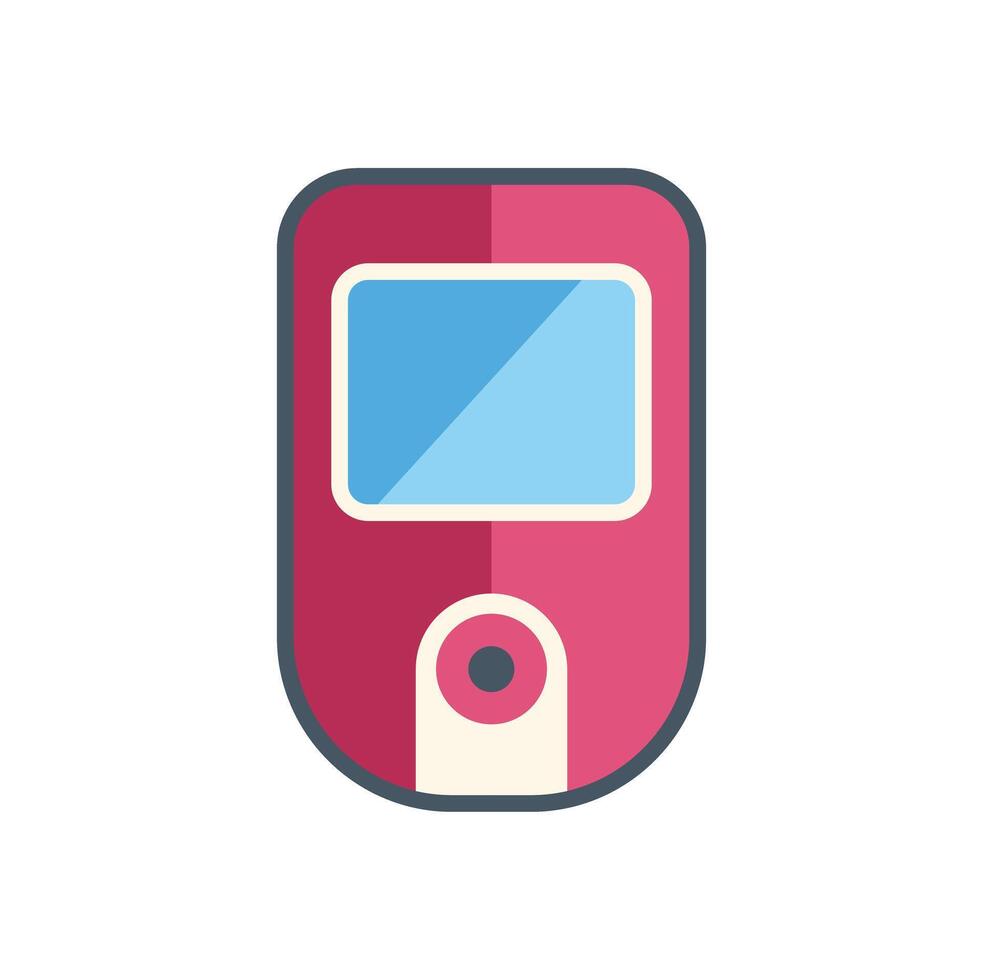 Portable music player showing blank screen for music apps vector
