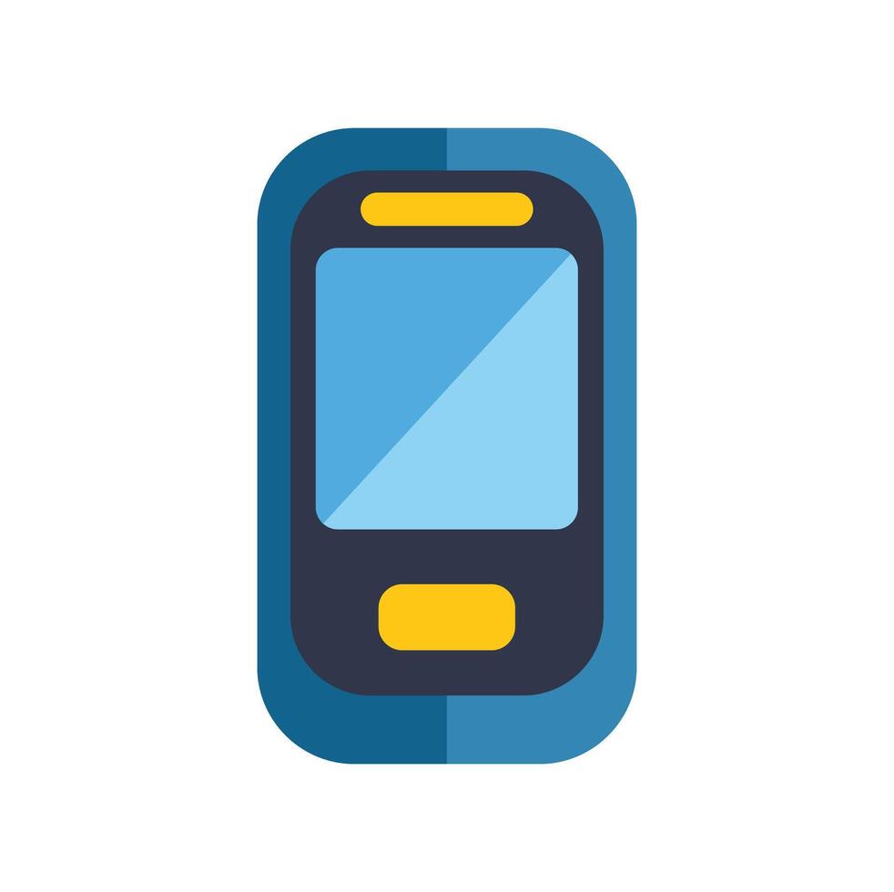 Blue rounded smartphone displaying empty screen vector