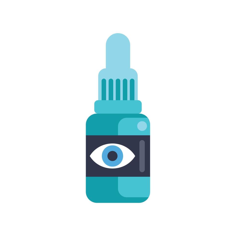 Eye drop bottle with label showing healthy vision concept illustration vector