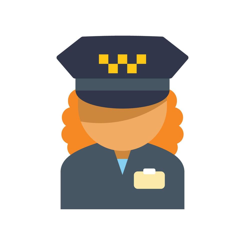 Female taxi driver wearing uniform and cap with checkerboard pattern vector