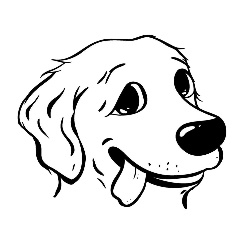 An adorable illustration of a happy and cheerful Golden Retriever dog face, full of love and joy. sketch illustration. Pet shop vector
