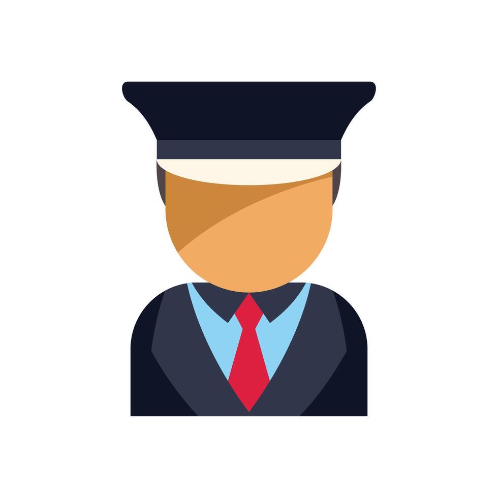 Driver character wearing uniform and cap is standing vector