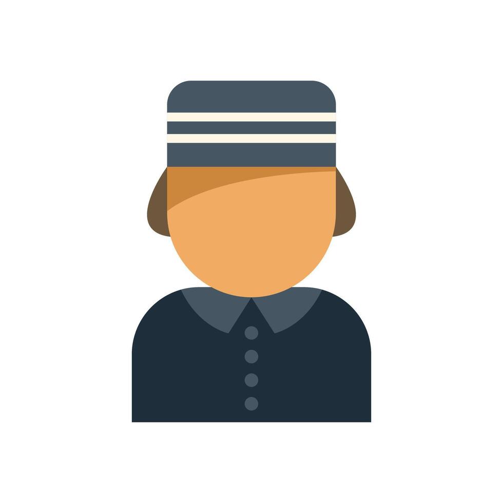Hotel bellboy wearing uniform standing at attention vector