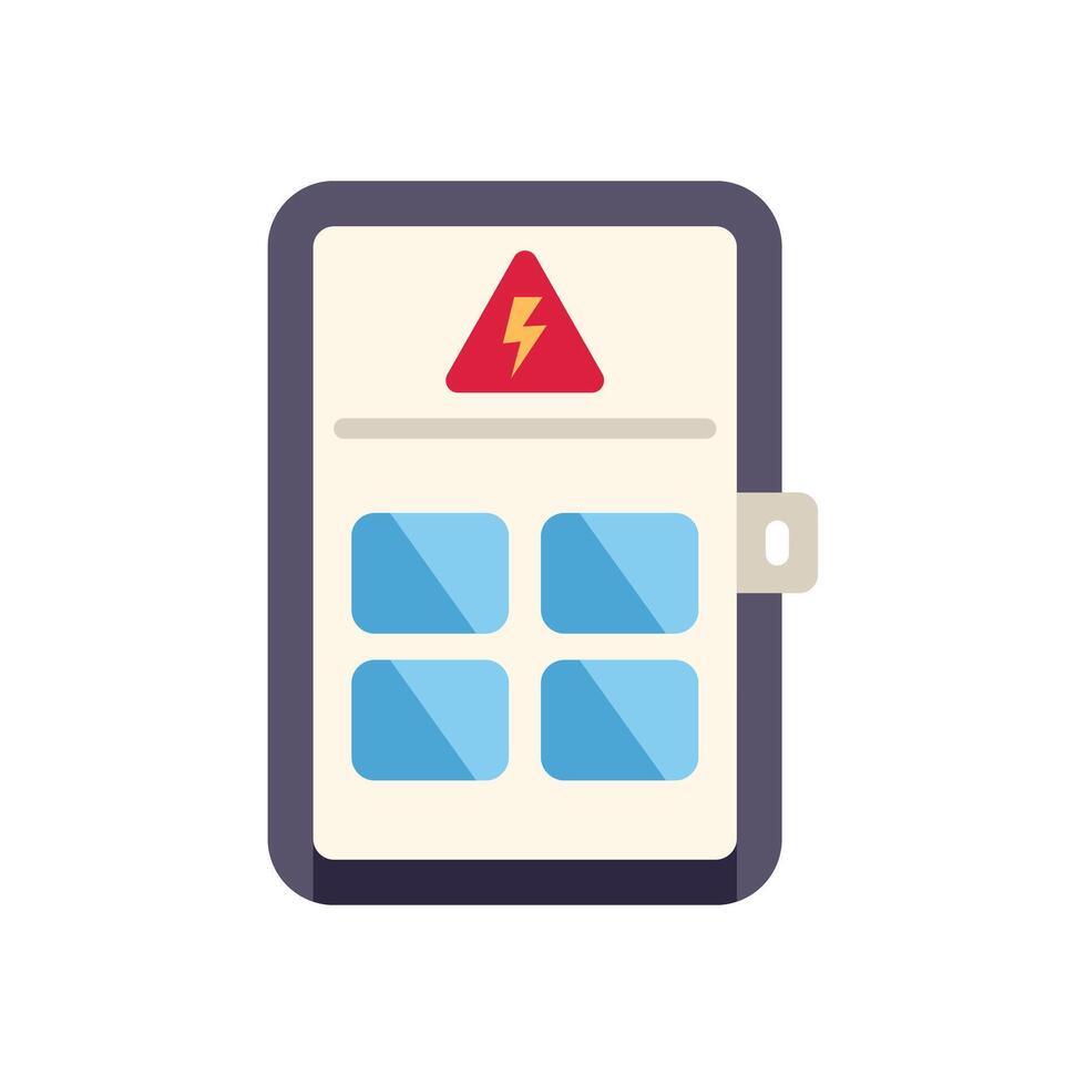 Electrical panel showing high voltage warning sign vector