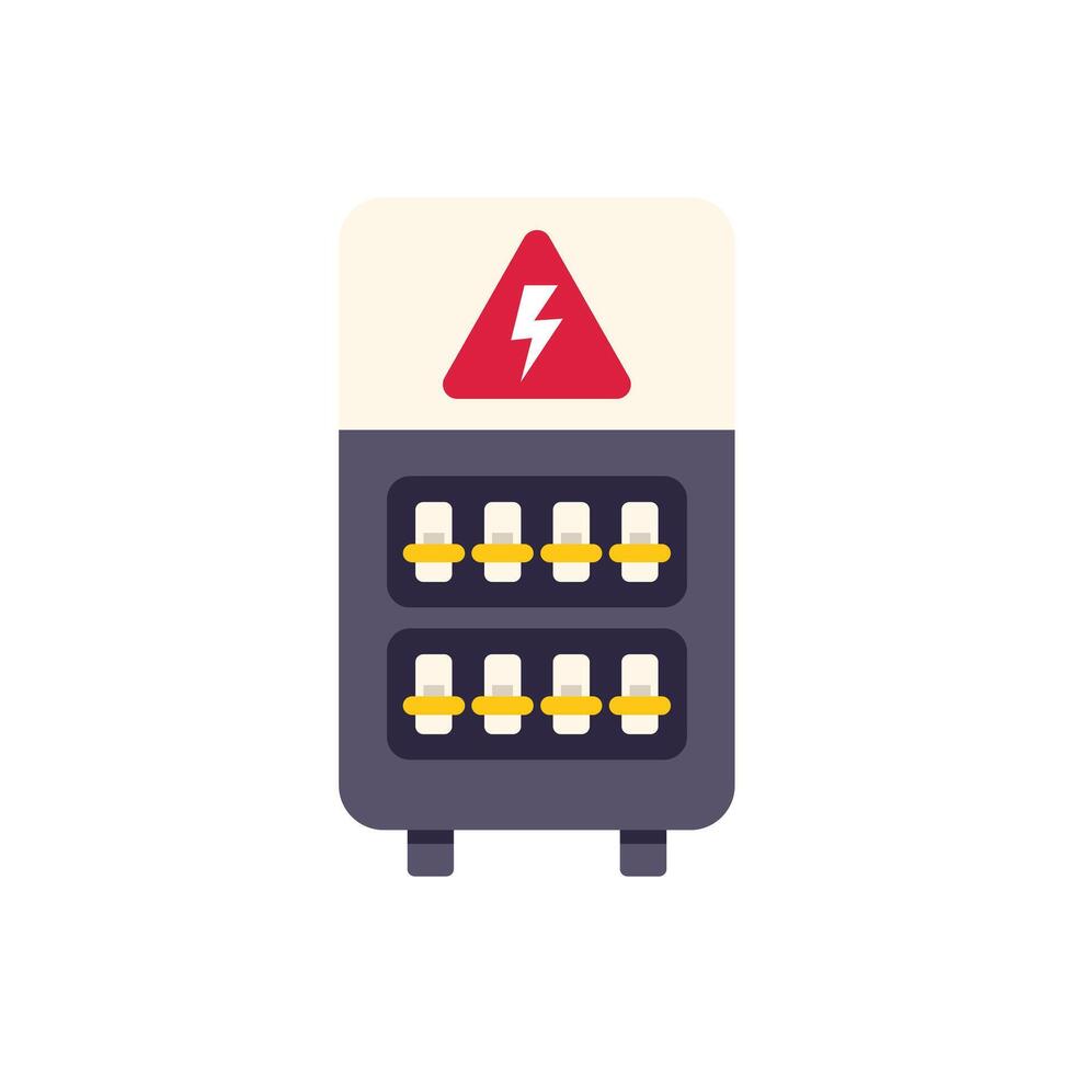Electric fuse box showing high voltage with warning sign vector