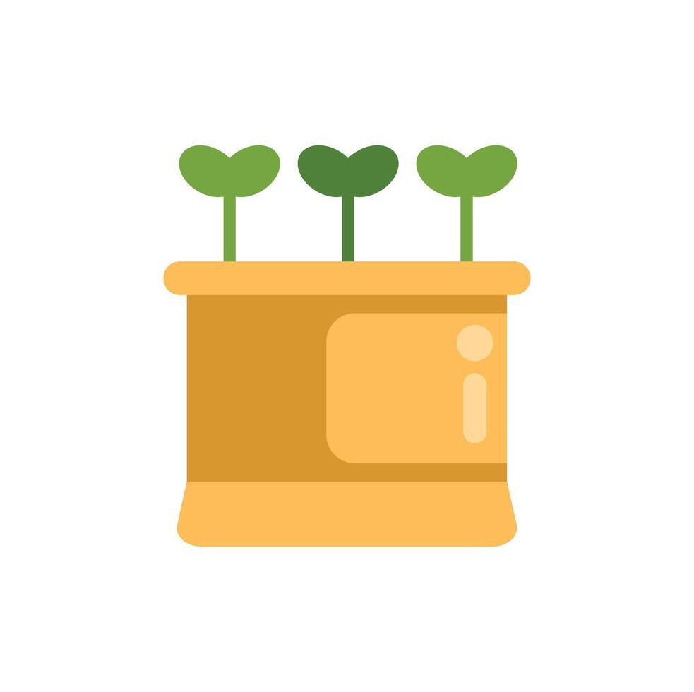 Three seedlings growing in a pot representing new business ventures vector