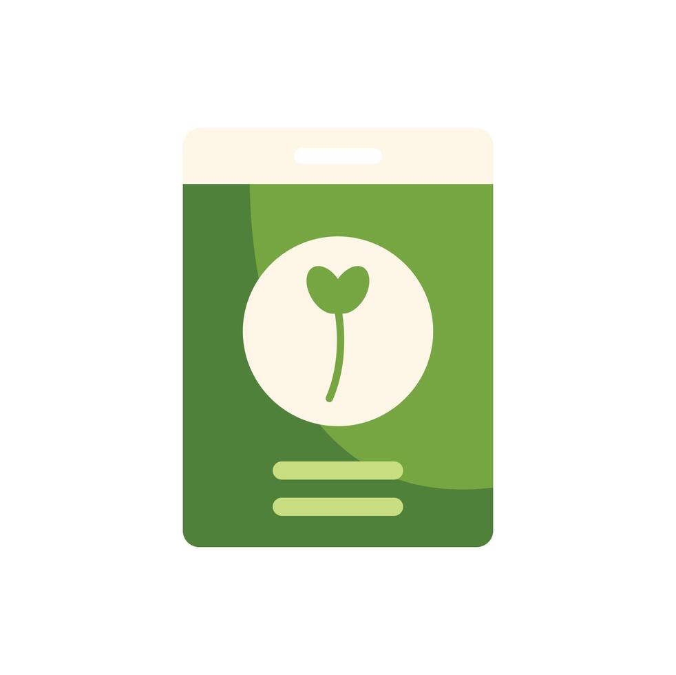 Green seed packet showing sprout for planting and gardening vector