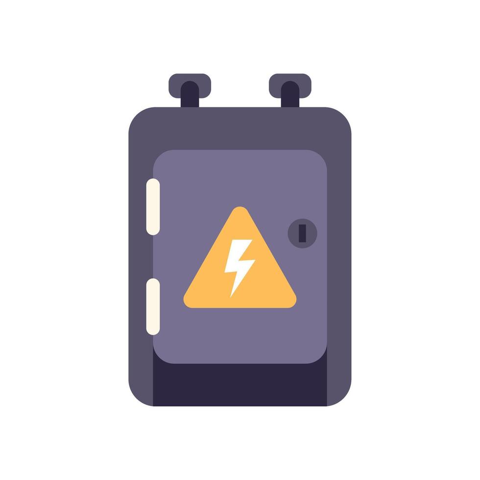Electrical fuse box with high voltage sign displaying warning symbol vector
