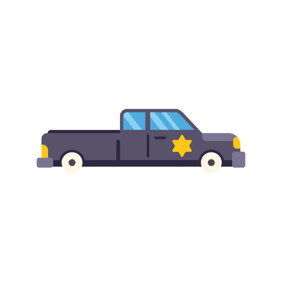 Sheriff pickup truck isolated driving right side view vector