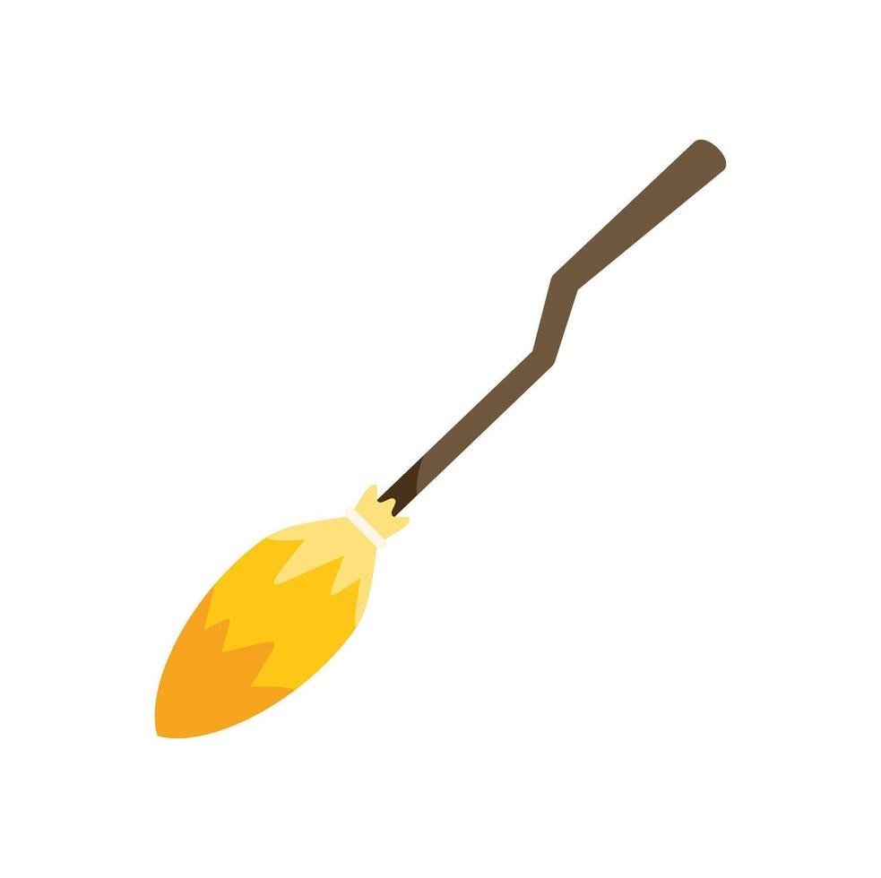 Classic witch broom flying on white background vector