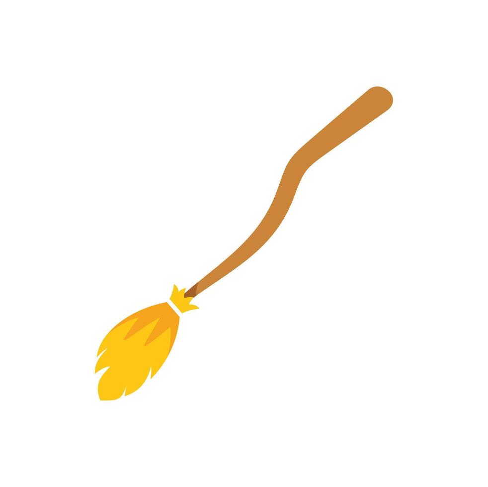 Classic witch broom flying on white background vector