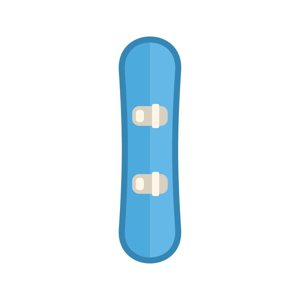 Blue snowboard standing up on white background vector