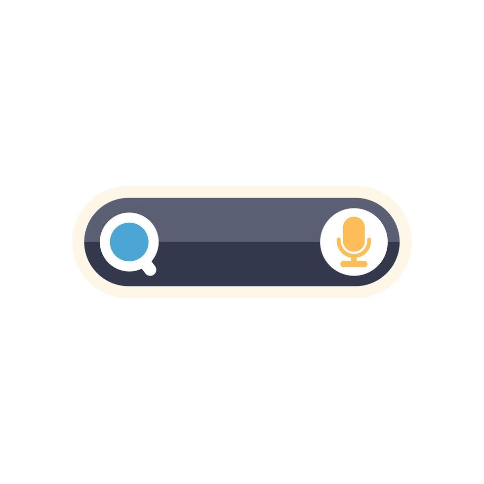 Search bar showing voice search and text search functionality vector
