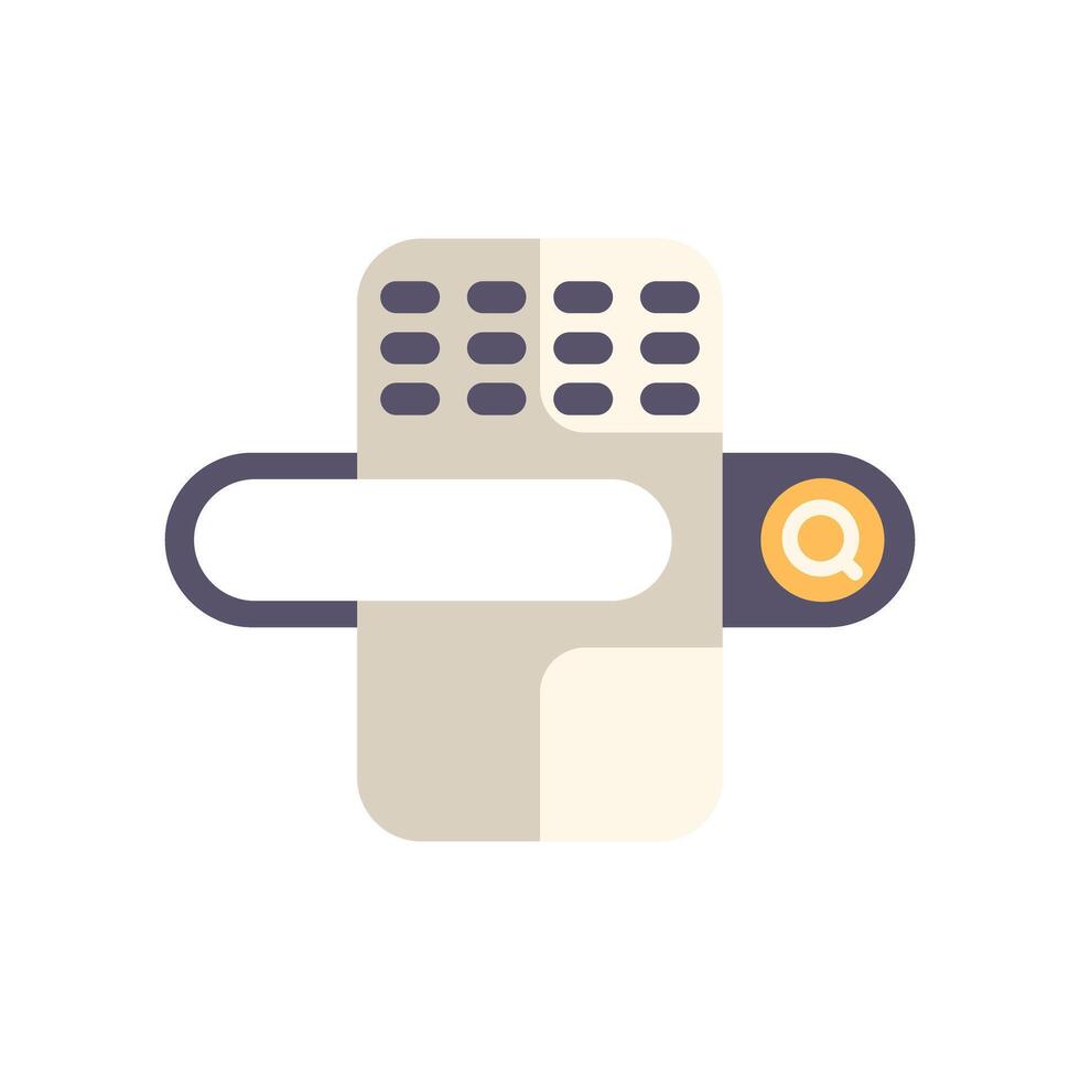 Smart bracelet showing empty search bar display for fitness app vector
