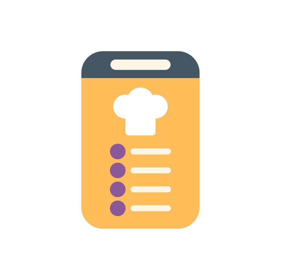 Smartphone is showing a food menu for ordering food online vector