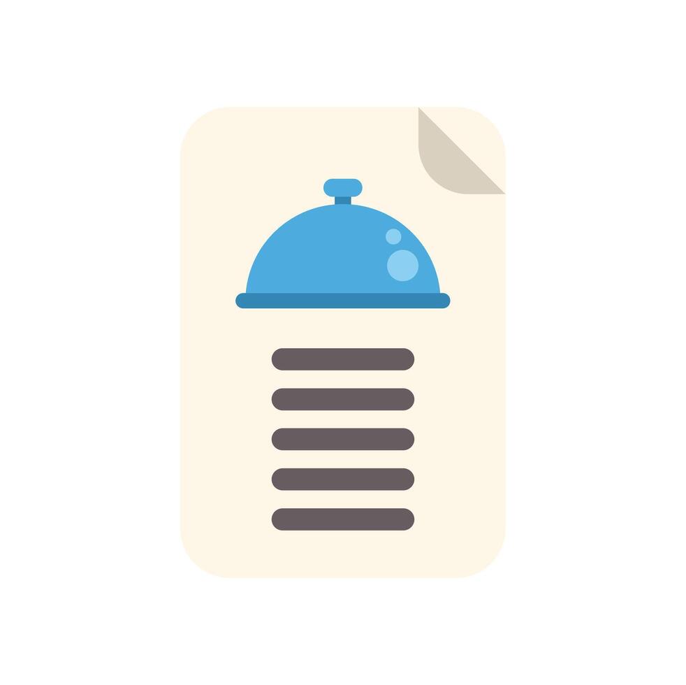 Restaurant cloche covering blank menu with copy space vector