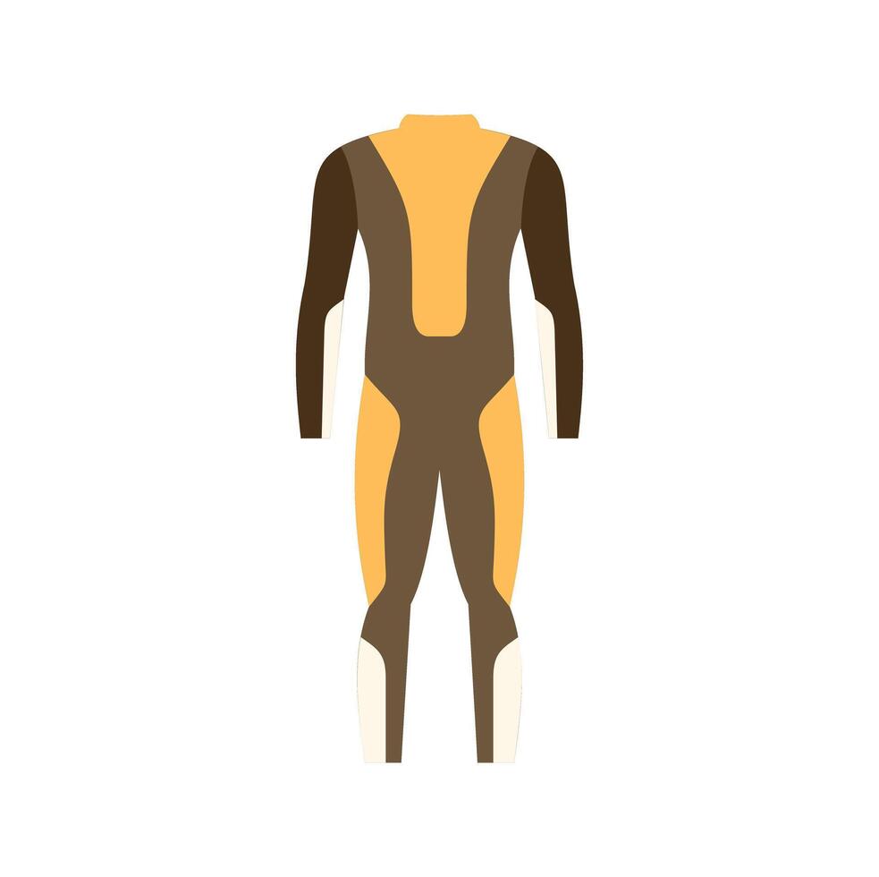 Protective motorcycle suit for professional racing showing back view vector