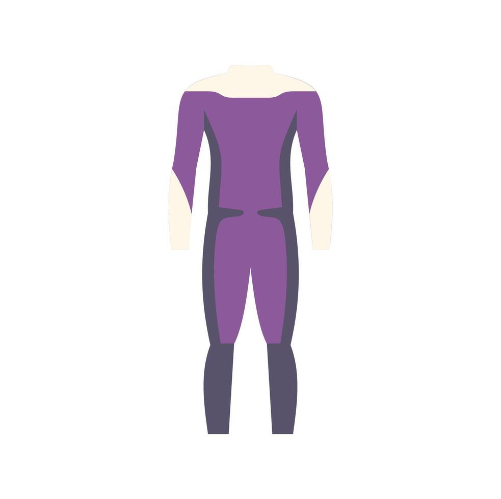 Rear view of a surfer wearing a wetsuit for water sports vector