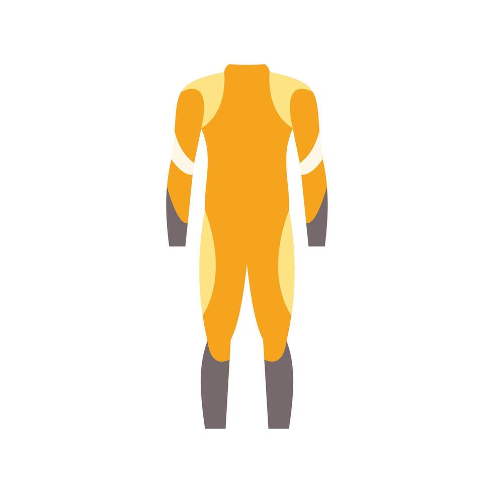Professional yellow wetsuit for diving in cold water vector