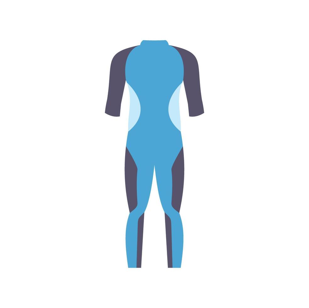 Blue and black wetsuit for diving, surfing or other water sports vector