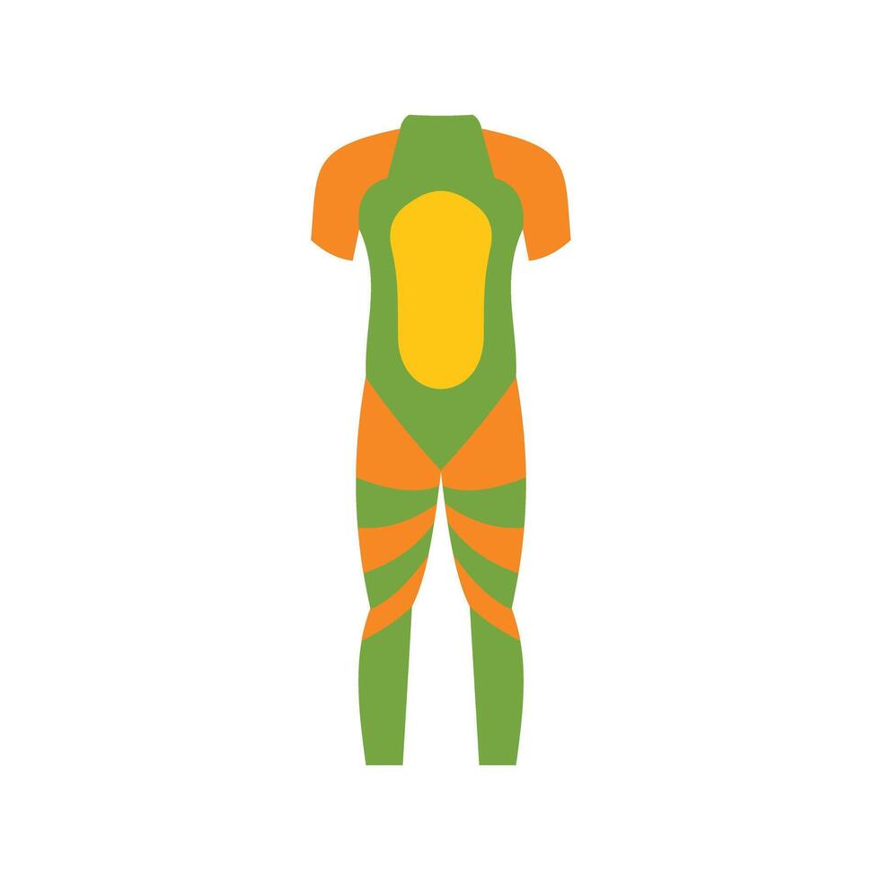 Green and orange diving suit with yellow protection zone vector