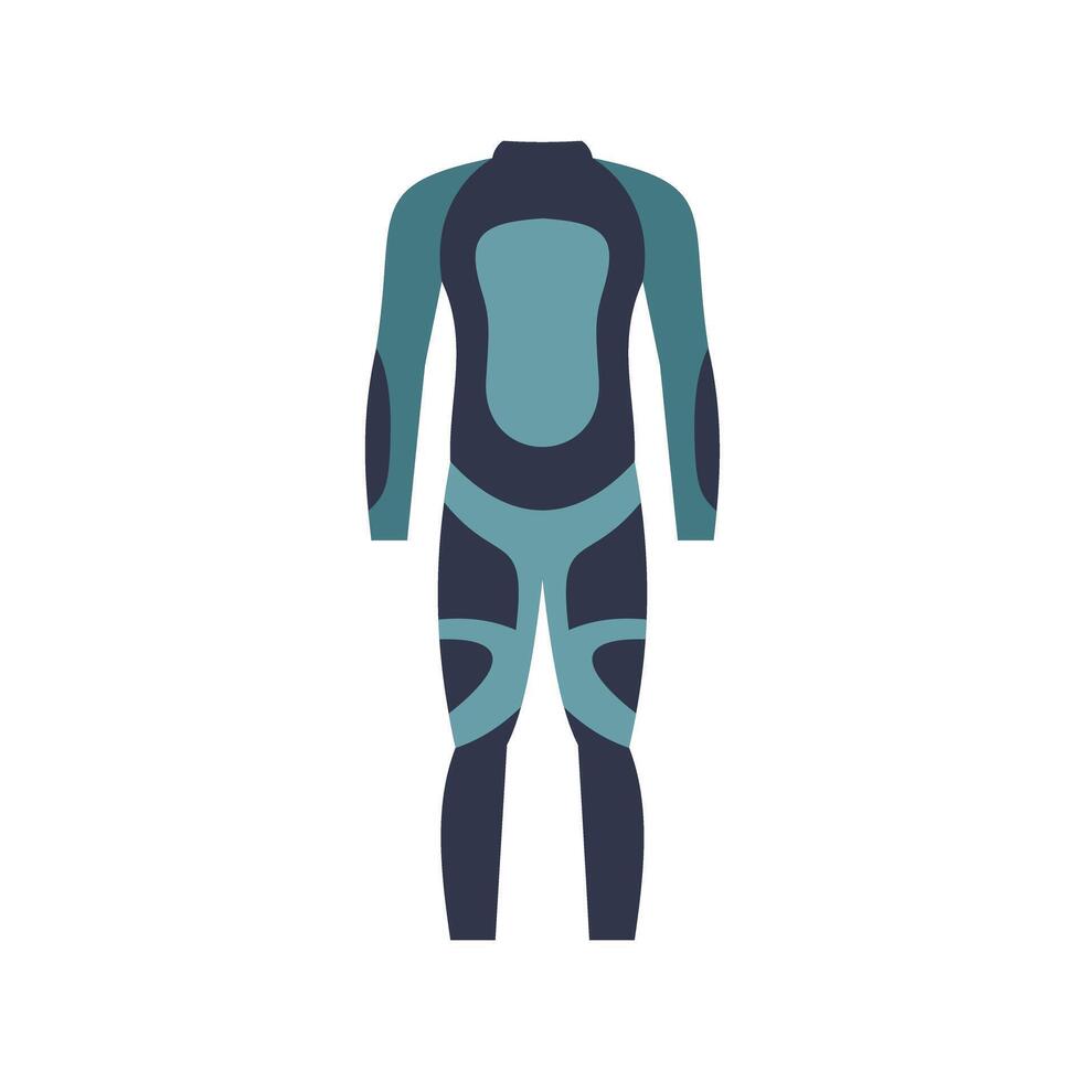 Professional wetsuit for diving in cold water with thermal protection vector