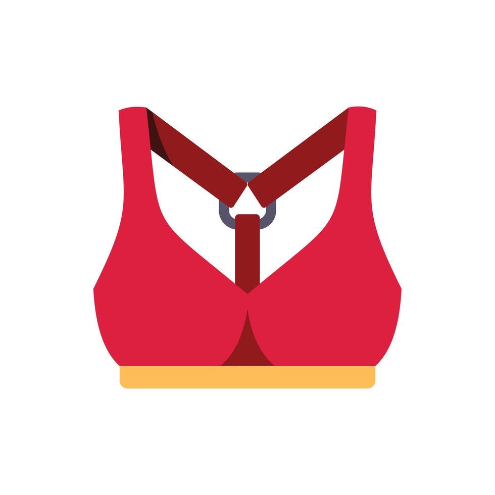 Red sports bra presenting modern activewear design vector