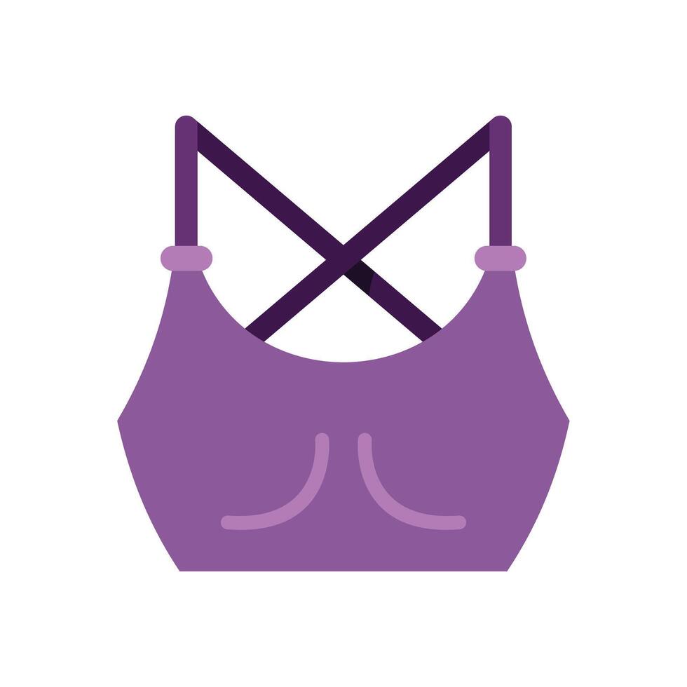 Purple sports bra with crossed straps showing active lifestyle vector