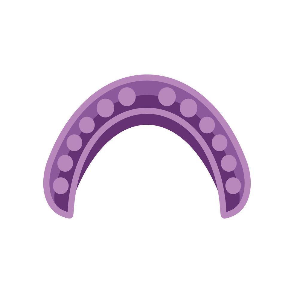 Purple horseshoe bringing good luck with circle decoration on it vector