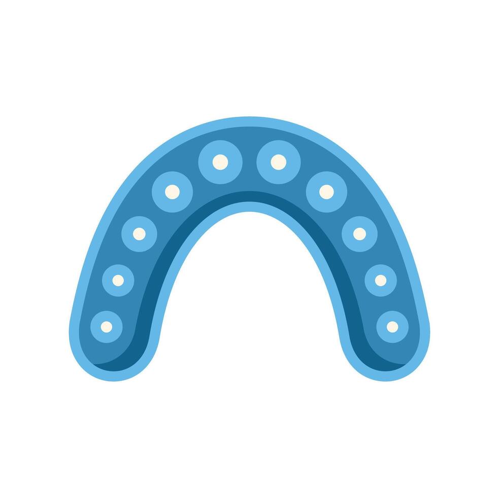 Blue retainer protecting teeth using for orthodontic treatment vector