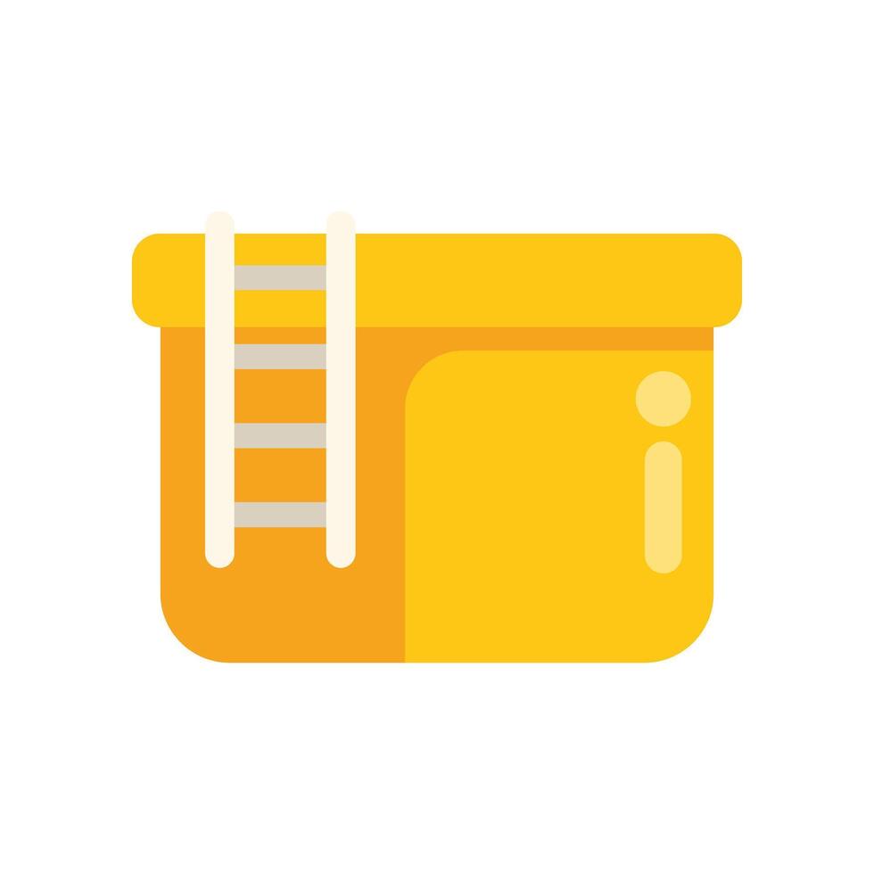 Yellow inflatable pool with white ladder for summer relaxation vector