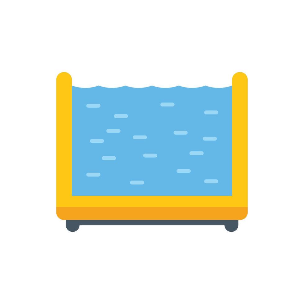Inflatable rectangular swimming pool filled with water vector