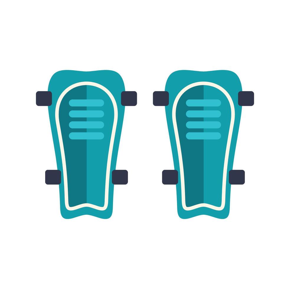 Pair of soccer shin guards protecting legs from injuries during the game vector
