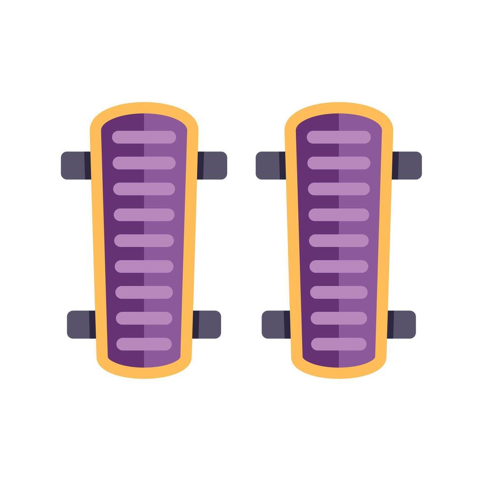 Pair of skateboard decks showing top view with wheels vector