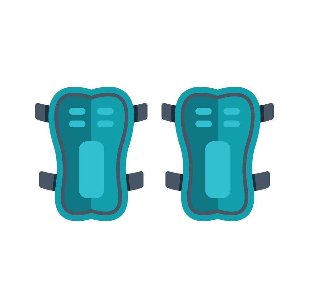 Pair of blue shin guards protecting legs during sport activities vector